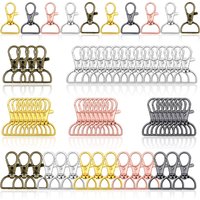 5/15/30/50/70/100Pcs Swivel Snap Hooks D-Ring Key Chain Clips Lanyard Clasps for Keychain Making Wallet Hardware DIY Crafts