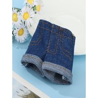 New Fashion Jeans Shorts Casual Wears Floral Leather Pants Dolls Accessories for 11.5" Dolls/for 1/6 BJD Dolls/For 30cm Doll