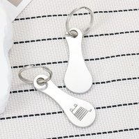 1/2pcs Cart Shopping Tokens Trolley Key Keychain Coin Quarter Grocery Supermarket Holder Keyring Metal Ring Change Unlock Coins