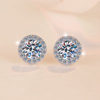 New 925 Sterling Silver 2ct Moissanite Earrings for Women Exquisite Student Girlfriend Wedding Engagement Jewelry Fashion Gift