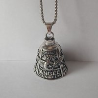 Vintage 3D Design Motorcycle Guardian Bell Retro Wing Design Biker Good Luck Charm Punk Style Alloy Evil Spirit Trap Bell Men