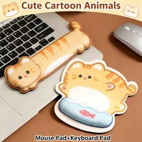 Cute Animal Multi-Style Mouse Pad Keyboard Wrist Pad Set Memory Foam Anti-Slip Ergonomic Support Wrist for Office Gaming Gift