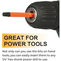 13Pcs 100mm Torx Bit Set Torx Star Bits 1/4 Inch Hex Shank Tamper Resistant Screwdriver Bit with Magnetic Tip