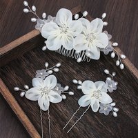 Fashion Bridal Headdress Flower Hair Comb Hairpin Set Handmade Bride Hair Accessories For Women Wedding Party Hairclips Gifts