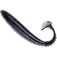 6pcs 9cm4.2g Dual Color Soft Worm Curly Tail Grub Noodle Worm Fishing Lure Fishy Smell Artificial Bait for Bass Carp Freshwater