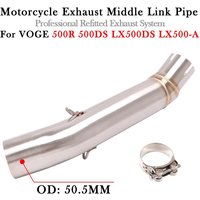 AliExpress Racing isTunt Modify Slip On For VOGE 500R LX500DS 500DS LX500-A Motorcycle Exhaust Muffler Middle Link Pipe Escape Moto Modify 51MM Bike Connection