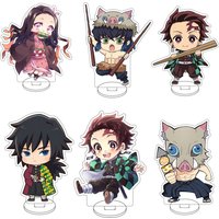 10CM Anime Demon Slayer Agatsuma Zen'itsu Kamado Nezuko Kamado Tanjirō Cos Acrylic Figure Stand Cute Gifts Ornaments