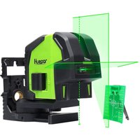Huepar-Niveau laser à faisceau vert, 2 lignes, 2 points d'aplomb, angle de ventilateur autonivelant de 130 °, outils de niveau à lignes croisées verticales et horizontales