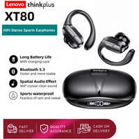 Lenovo XT80 Hifi Stereo Sport Earphones with Mic Bluetooth Wireless Headset LED Power Display Waterproof outdoor cycling Earbuds