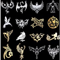 3pcs Flying Bird Stainless Steel Charms Hummingbird&Fire Phoenix DIY Necklace Bracelet Earring Pendant Jewelry Accessories Bulk