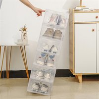 1/6PCS Foldable Transparent Shoes Case Storage Box Thickened Drawer Case Shoe Boxes Stackable Box Shoe Organizer Dustproof