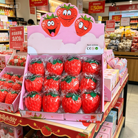 soft Strawberry Squeeze Toy Portable Stress Reliever for Travel Home Office, Cute Birthday Prese