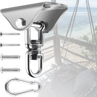 360°Rotating Hammock Hanging Kit - Heavy Duty Hanging Hooks for Swing Hanging Hook kit 304 Stainless Steel Hammock Chair Hooks