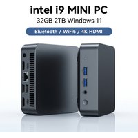 NAIWO Mini PC Windows 11 32GB RAM 2TB SSD Intel Core i9-9900 FHD Gaming Office 4K HDMI Gamer Portable Computer Bluetooth WiFi6