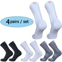 4 pairs 2-color RA men women mid length cycling socks suitable for racing sports cycling highways bicycles