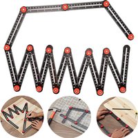 12/9/6 Fold Angle Ruler Aluminum Alloy Folding Ruler For Tile Positioning Opening Manual Multi-Functional Measuring Tool