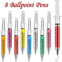 8Pcs Novelty Syringe Ballpoint Pens Cute Kawai Stationery nurse pen Ballpoint Pen 0.5mm Ballpen Office School Supplies lovely