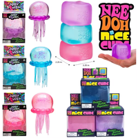 Trending Needoh Jellyfish & Cube Squish Toy, Soft Jelly Squeeze Stress Relief Fidget Toy, Sensory Needoh for Kids & Adults New