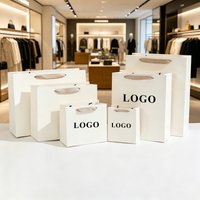 Custom Logo Paper Gifts Bags For Small Business Clothes Jewelry Wigs Package Gifts Bags Personization Your Text Image Beige Bag