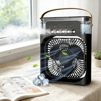 3 in 1 Evaporative Air Cooler Fan Portable Humidifier with Adjustable LED Night Light Quiet USB Desktop for Office Bedroom