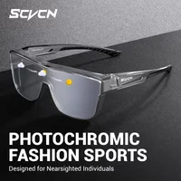 SCVCN New Sunglasses Fit Over Prescription Eyeglasses Photochromic Cycling Glasses Men Women Sprots Windproof Eyewear UV400