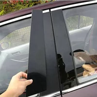 6Pcs Car Door Window Column BC Pillar Post Trim Glossy Black Sticker Parts For Toyota Corolla E140 2007 2008 2009 2010 2011-2013