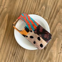 Leopard Print Four-Color Jigsaw Wave Point Hawksbill Patchwork Pattern Phone Cover Case for iphone 12 13 14 15 16 17 Pro Max Air