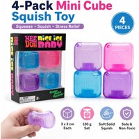 Needoh Compact Ice Cube Soothing Toy Set (4-Pack) Slow-Rebound Soft Toys Help Relieve Anxiety and Promote Relaxation in Adults.