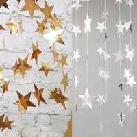 1PC 7cm/2.76inch Shining Star Paper Drop Garland Banner Gold Silver Bunting Banner For Shower Room Wedding Hanging Decoration