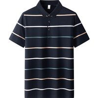 Men'S Classic Striped Polo Shirt Cotton Short Sleeve 2024 Summer Plus Oversize 4XL