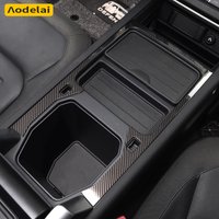 For Land Rover Defender 90 110 130 2020-2024 Car Carbon Fiber Central Control Water Cup Holder Panel Frame Cover Trim