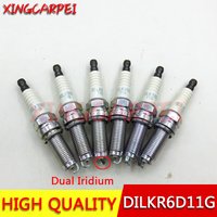 6pcs 1822A088 DILKR6D11G Dual Iridium Spark Plug For Mitsubishi 2011-2014 RVR 2.0L L4 DILKR6D-11G IXUH20I 95264