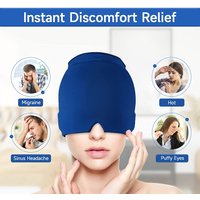Migraine Headache Hat Head Eye Coverage Gel Hot Cold Therapy Headache Migraine Relief Cap Pressure Pain Relief Head Massage