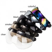 AliExpress NONE 3 Snap Retro Helmet Visor 3 Snap Retro Helmet Visor Windproof Sun Half Face Motorcycle Helmets Visor