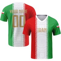 Custom Iran Soccer Jersey Personalized Name Number Breathable V-neck Football National Team Shirt for Men Youth Women