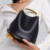 Fashion Metal Portable Irregular Bucket Bag 2026 New PU Women's Handbag High-quality Shoulder Messenger Bags Evening Party Bag