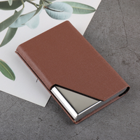 Business Card Holder Luxury Wallet PU Leather Business ID Credit Card Holder For Women Men Fashion Metal Aluminum Card Case