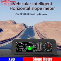 X90 GPS HUD Car Speed Slope Meter Inclinometer Auto 12V General Head-Up Display with Tilt Pitch Angle Protractor Latitude