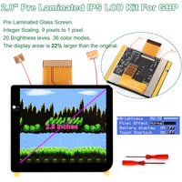 HISPEEDIDO 2.8‘’ for GBP Laminated IPS LCD Screen high brightness KitsNo welding required for Gameboy pocket Easy to install