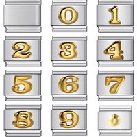 Number 0-9 Figure Gold Color Italian Links Charm Fit 9mm Stainless Steel Women Men Bracelet Fashion DIY Making 2025 Jewelry