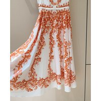 Early spring pure cotton printed women's dress daily commuting round neck short sleeved breathable waist slimming dress