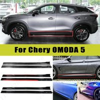 For Chery OMODA 5 Racing Sport Side Skirts 2.0/2.2M 86.6" ABS Splitters Extended Lip Body Kit Bumper Modified Parts 8Pcs