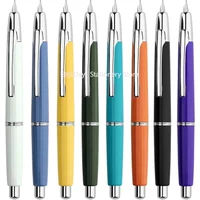 MAJOHN A2 Press Resin Fountain Pen Silver Clip Retractable EF Nib Converter Ink Pen Office School Writing Gift Lighter Than A1