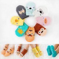 4 paires/lot mignon dessin animé anti-dérapant bébé chaussettes nouveau-né enfant en bas âge conception animale enfants garçon filles chaussettes 0-4 ans