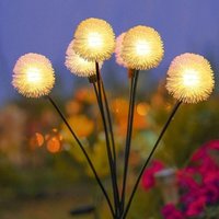 Solar Powered Plush Ball Lights for Outdoor Courtyard Atmosphere Decoration, Lawn Decoration, Dandelion Ground Mounted Lights