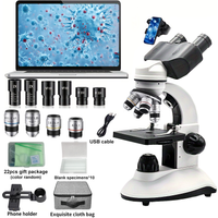 Professional Biological Optical Compound Binocular Microscope, Upgraded Four-Hole Microscope, 40x-5000x Adult Microscope