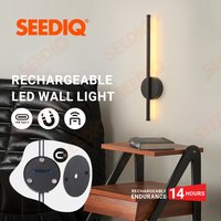 Rechargeable Wall Light With Remote Control Dimming 50 80cm Black Wall Sconce 3 in 1 Easy Installation Wall Mounted Lamp