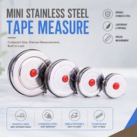 Stainless Steel Pocket Measuring Tape Mini Retractable Metric Ruler for Body Fabric Sewing Tailor Craft Work
