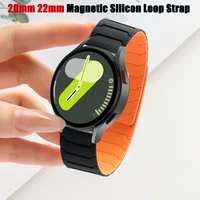 20mm 22mm Magnetic Band For Samsung Galaxy Watch 7 6 5 4 40mm 44mm Silicone Strap for Galaxy 5 Pro 4/6 Classic Gear S3 Bracelet