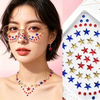 1pc Waterproof Long Lasting Body Temporary Tattoo Stickers Star Shaped Face Rhinestones Jewels For DIY Makeup Concert & Wedding*